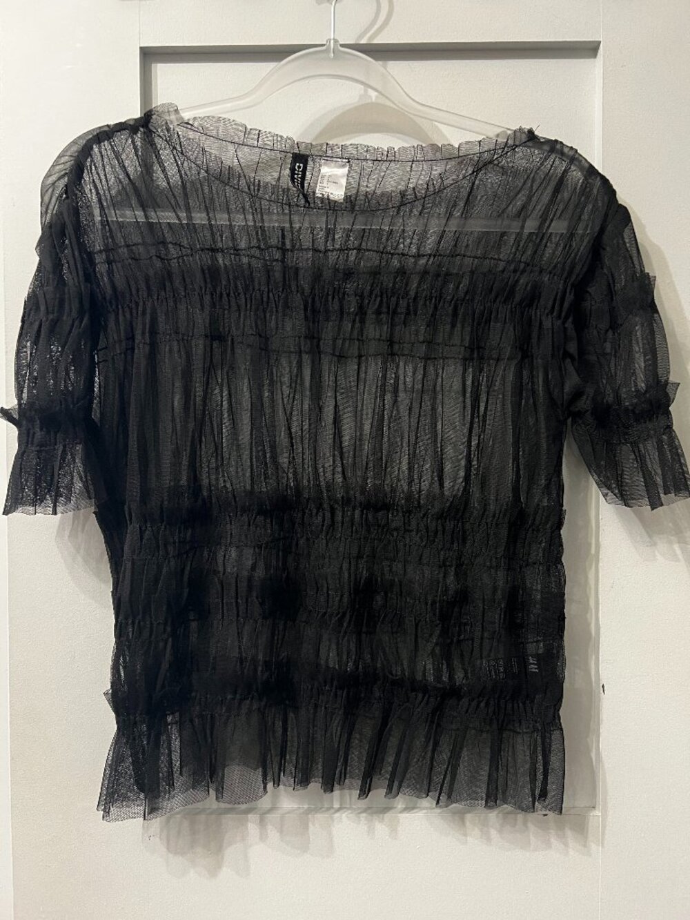 Ruched Mesh Top